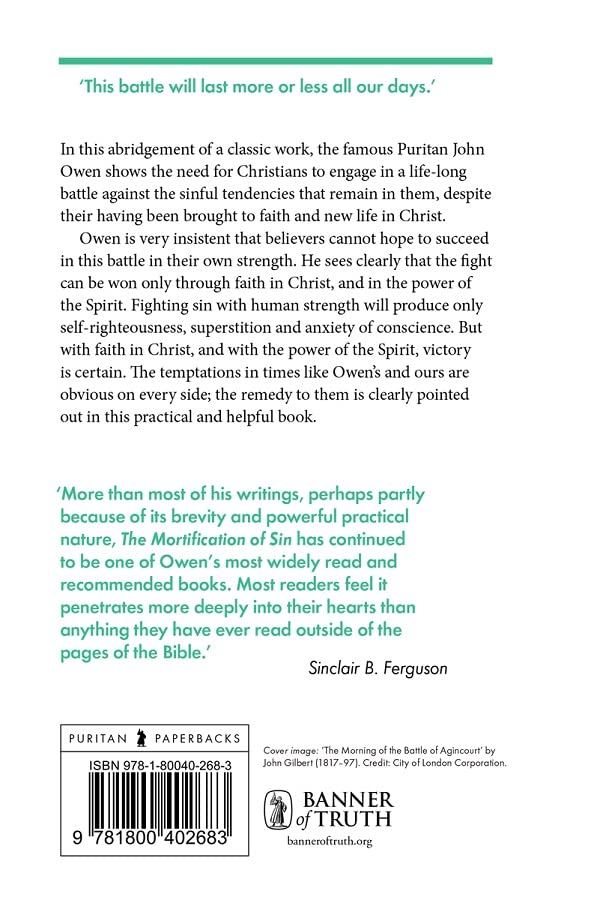 The Mortification of Sin (Puritan Paperbacks)