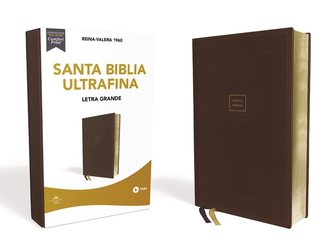Reina Valera 1960 Santa Biblia Ultrafina Letra Grande, Leathersoft, Café, Interior a dos colores (Spanish Edition)