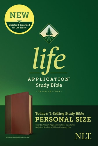 Tyndale NLT Life Application Study Bible, Third Edition, Personal Size (LeatherLike, Brown/Mahogany)