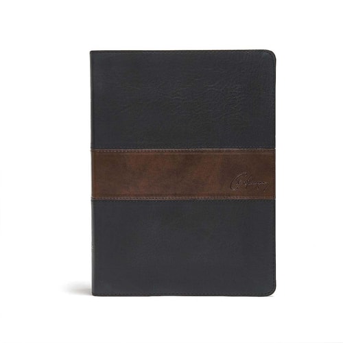 CSB Spurgeon Study Bible, Black/Brown LeatherTouch®, Black Letter, Study Notes, Quotes, Sermons Outlines, Ribbon Marker, Sewn Binding, Easy-to-Read Bible Serif Type